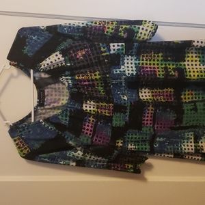 Colorful dotted mid sleeve blouse